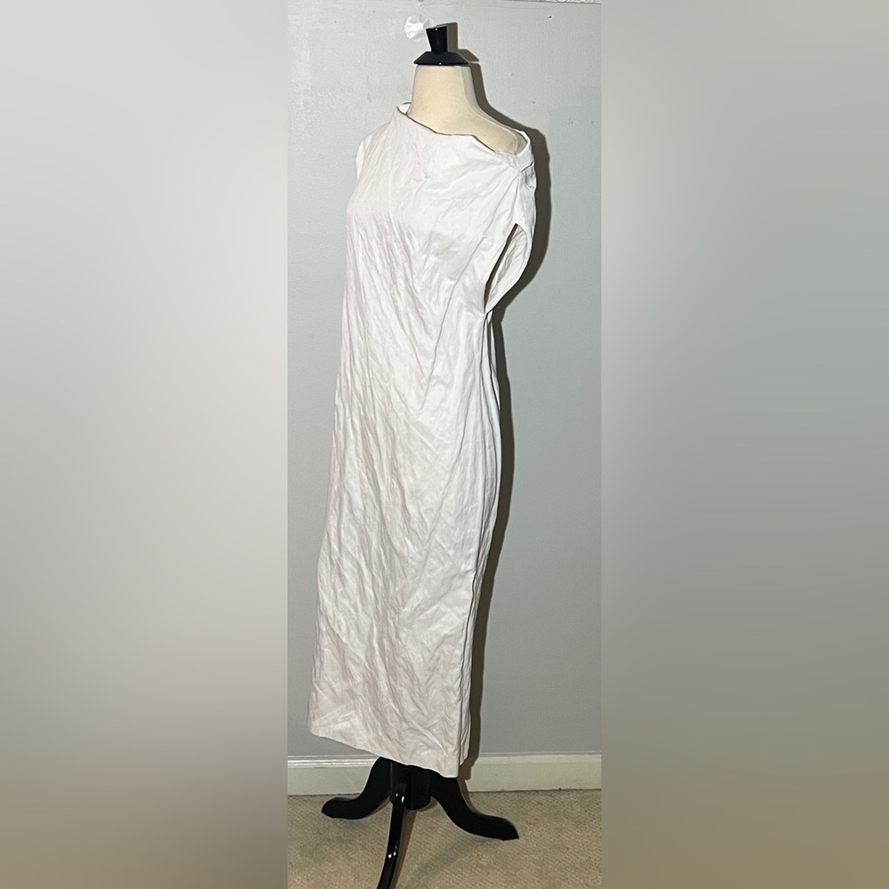ZARA ZW Collection Asymmetric Crinkle Dress, White, XS - Picture 8 of 12